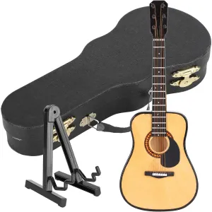 Joyzan Wooden Miniature Double Bass with Stand, Guitar Toy Mini Musical Instrument Collectible Dollhouse Model Home Electric Decoration Replica Furniture Tiny Classic Doll Case Craft Home Decor