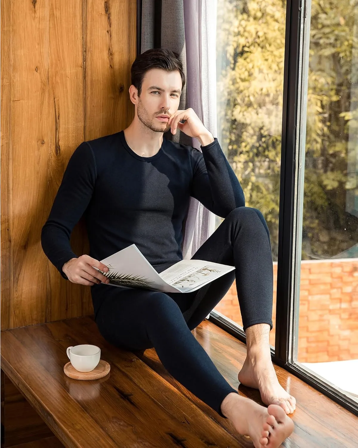 JZCreater Thermal Underwear for Men, Mens Long Johns Thermal Underwear Set, Fleece Lined Base Layer for Cold Weather