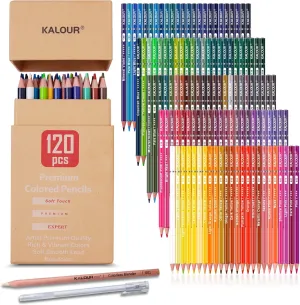 KALOUR Premium Colored Pencils,Set of 120 Colors,Artists Soft Core with Vibrant Color,Ideal for Drawing Sketching Shading,Coloring Pencils for Adults Beginners kids…