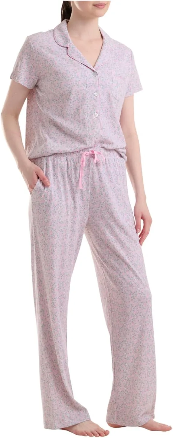 Karen Neuburger Women's Girlfriend Long Sleeve Top and Cozy Bottom Pajama Set