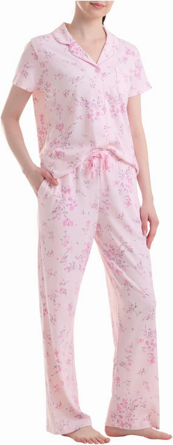 Karen Neuburger Women's Girlfriend Long Sleeve Top and Cozy Bottom Pajama Set