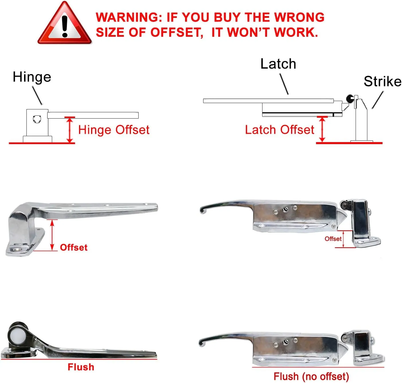Kason 930 Series Trigger Action Latch and Strike C, 3/4 to 1 1/4 Inch Offset, 10930C00004