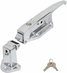 Kason K58C Series Walk-In Safety Chrome Latch Complete Set with Key (Select Offset from Flush to 2-1/2") (Offset - 1-3/4" to 2-1/2")