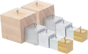 KICHOUSE 10pcs Gravity Set for Science Density Experiments with Copper Iron Aluminum Wooden Cubes for Teaching Tools and Stem Activities