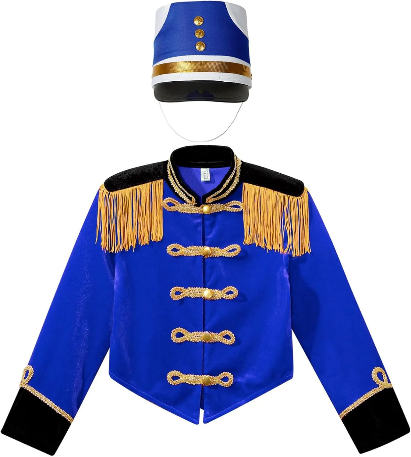 Kid Girls Marching Band Tassel Jacket Coat Drum Major Team Uniform Drummer Cosplay Performance Costume