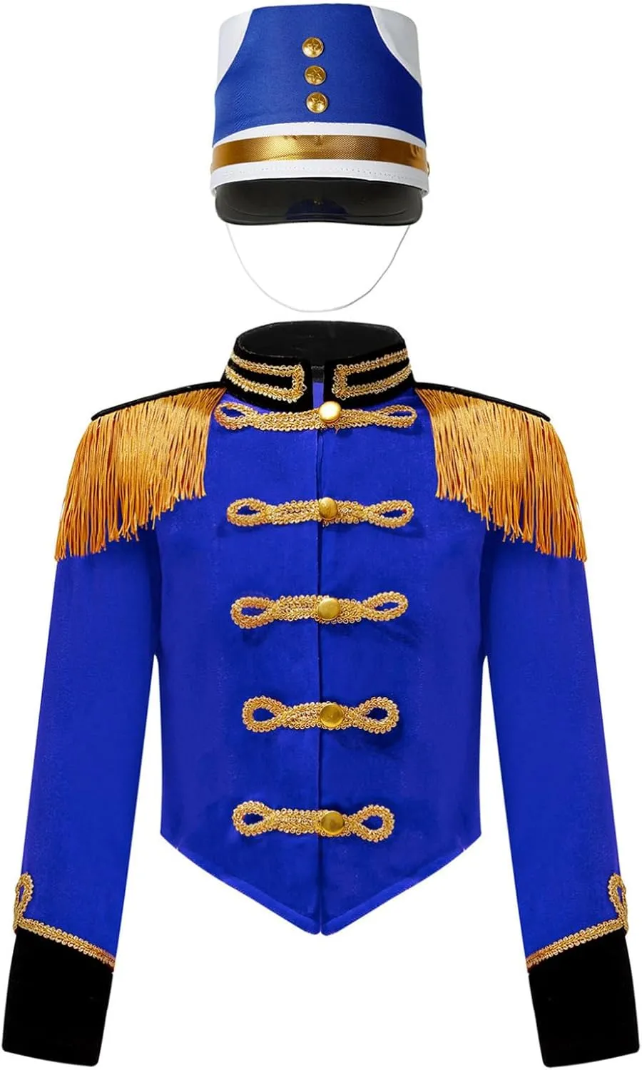 Kid Girls Marching Band Tassel Jacket Coat Drum Major Team Uniform Drummer Cosplay Performance Costume