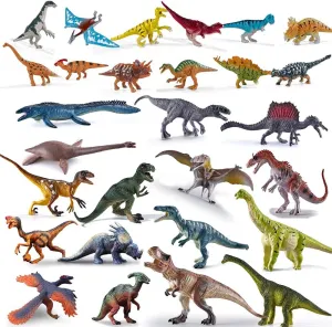 Kids Dinosaur Toys - Realistic T-Rex, Dino Eggs, Play Mat, Encyclopedia & Jurassic Toy Set for Toddlers Boys