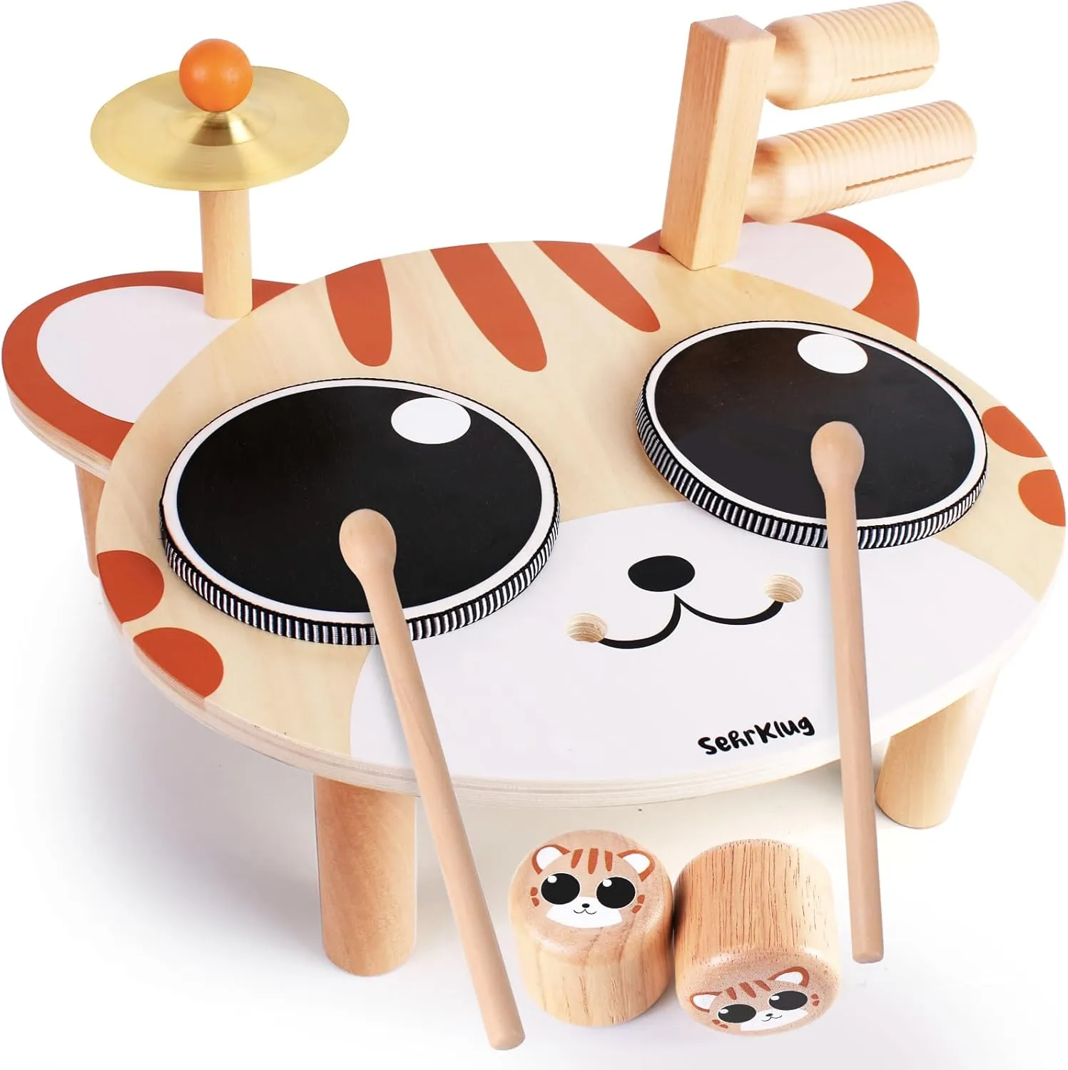 Kids Drum Set for Toddlers 1-3 - Baby Musical Instruments Montessori Toys for 1 Year Old Boys Girls, Warm Color, Baby Drum Set Music Toys Birthday Gifts Ages 1-3-5 