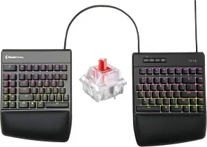 KINESIS Gaming Freestyle Edge RGB Split Mechanical Keyboard | Cherry MX Linear Red Switches | RGB | Ergonomic | Detachable Palm Support | Fully Programmable | TKL | Available Tenting