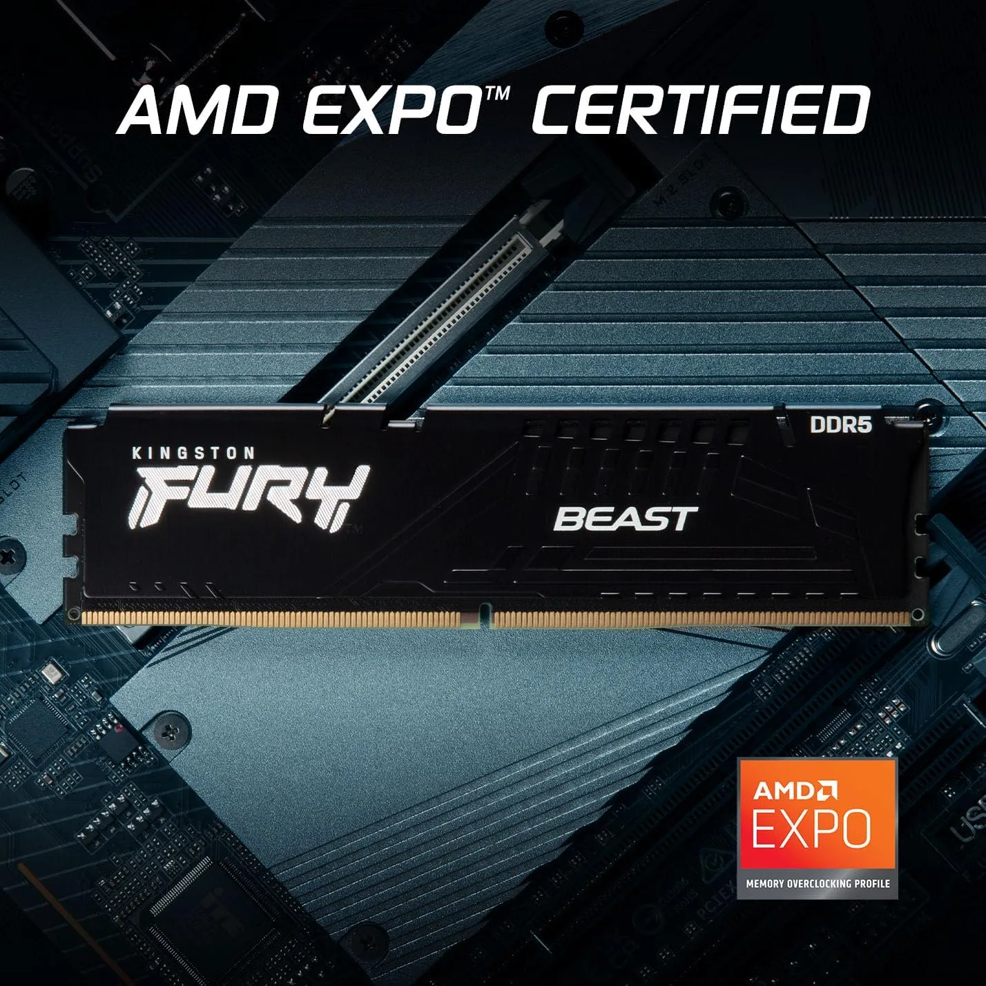 Kingston Fury Beast 32GB (2x16GB) 6000MT/s DDR5 CL30 Desktop Memory | AMD Expo | Plug N Play | Kit of 2 | KF560C30BBEK2-32