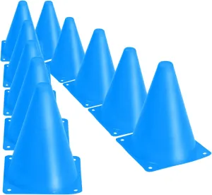 KINJOEK 30 Pack 7 Inches Sports Training Cones, Blue Traffic Cones with Rounded Edges for Safety, Soccer, Football, Basketball Coaching, Agility, Drill Training, Field Marker Cones