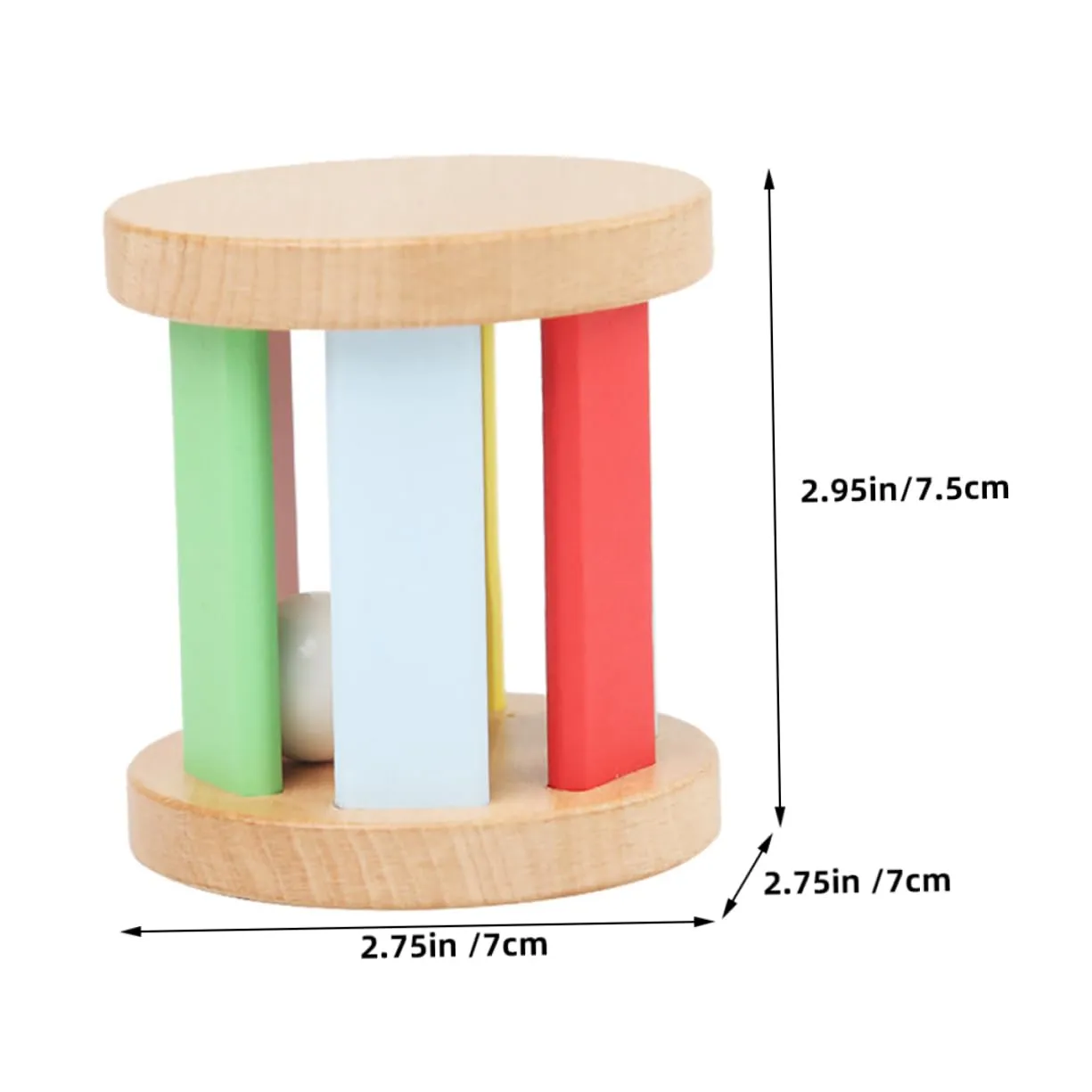Kisangel Wooden Rattle for Sensory Musical Instrument for Promotes Vision Grasping and Hearing Skills Early Education Plaything for Boy Girl