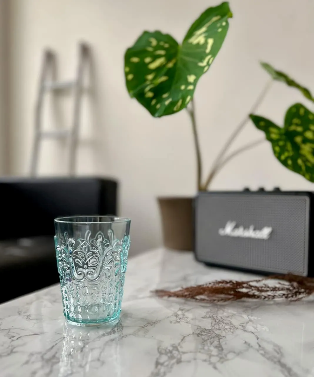 KLIFA- BLOIS- 15.2 ounce, Set of 6, Acrylic Tumbler Drinking Glasses, BPA-Free, Stackable Plastic Drinkware, Dishwasher Safe, Vintage Looking Cups, Light Teal