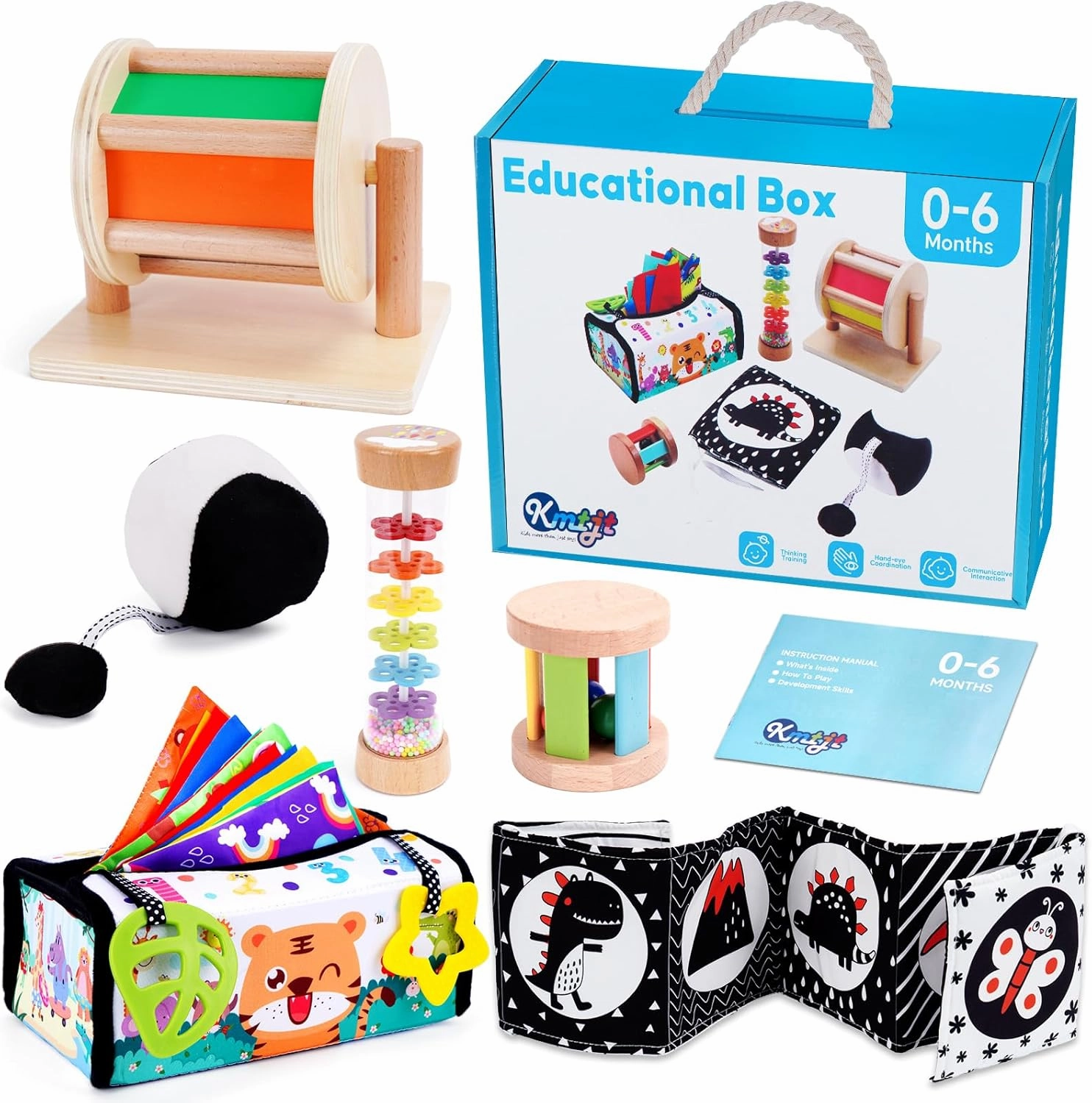 KMTJT Montessori Toddler Toys for 1 Years Old | Learning Educational Wooden Sensory Toys for 0-6 Months Baby Infant Newborn 6-12 Months | First 1st Birthday Gifts for Girls Boys