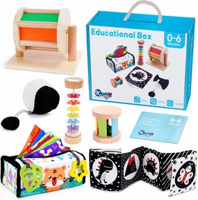 KMTJT Montessori Toddler Toys for 1 Years Old | Learning Educational Wooden Sensory Toys for 0-6 Months Baby Infant Newborn 6-12 Months | First 1st Birthday Gifts for Girls Boys