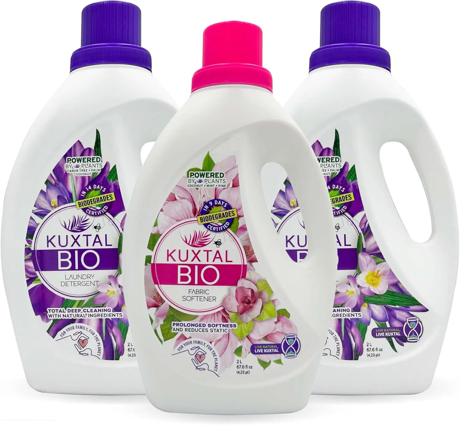 KUXTAL Fabric Softener 1-Pc & Liquid Laundry Detergent 2-Pc (202.8 fl oz) Biodegradable & Eco-Friendly And Natural Extracts, Its Cleaning (Mix liquid)