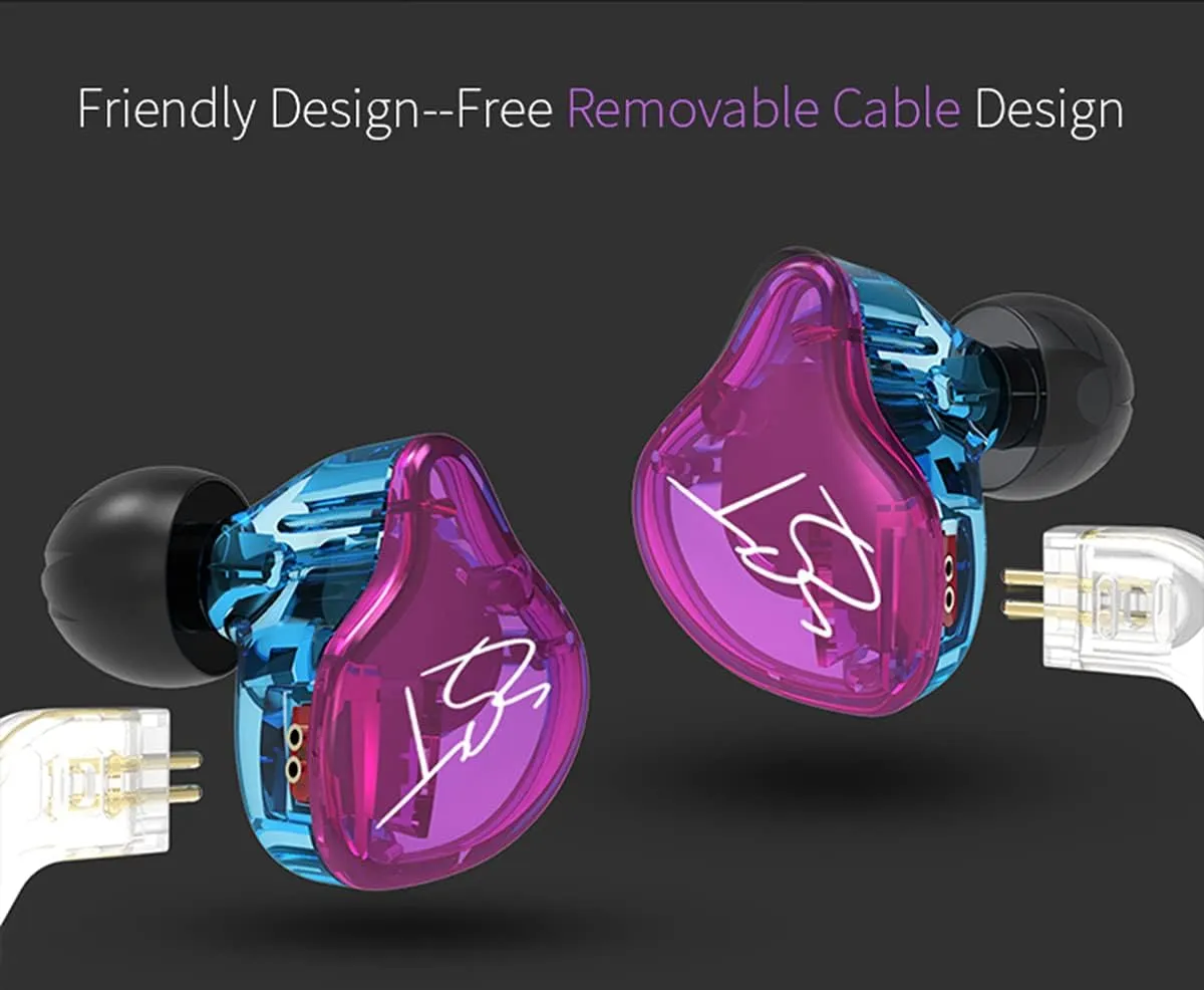KZ ZST in Ear Monitors Wired Earbuds Hybrid Banlance Armature with Dynamic in-Ear Earphone Stereo Headphone with Detachable Cable for Musician Audiophile (Colorful,No Mic)