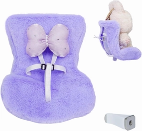 Labu Doll Car Seat Accessories – Safety Travel Carrier for 17cm Macaron Dolls (Fits LABU)| Kawaii Miniature Car Ride & Display Stand | Cute Collectible Figure Case DollCarSeat(Purple)