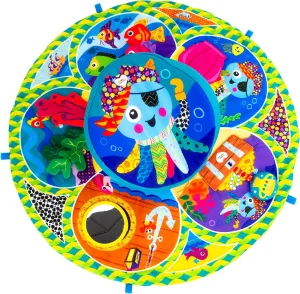 Lamaze Captain Calamari Spin and Explore Baby Gym Activity Center - Baby Tummy Time Play Mat - Sensory Play Mat for Ages 0 Months and Up