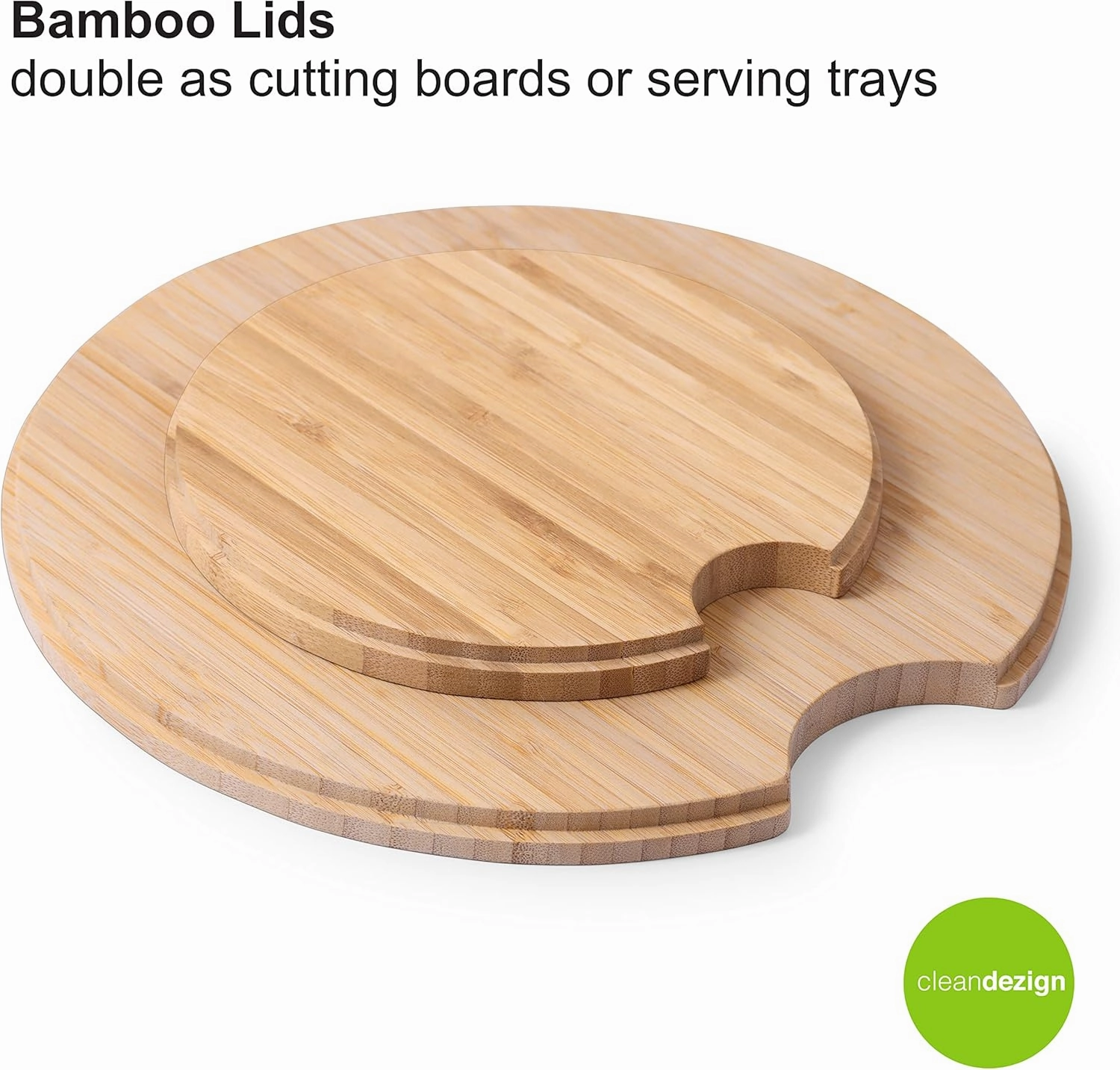 Large Salad and Serving Bowl with Bamboo Wood Lid and Servers 8pc Set - 11.5" and 8" Bamboo Fiber Pasta Bowls and Utensils with Wooden Cutting Board Tops (Grey)