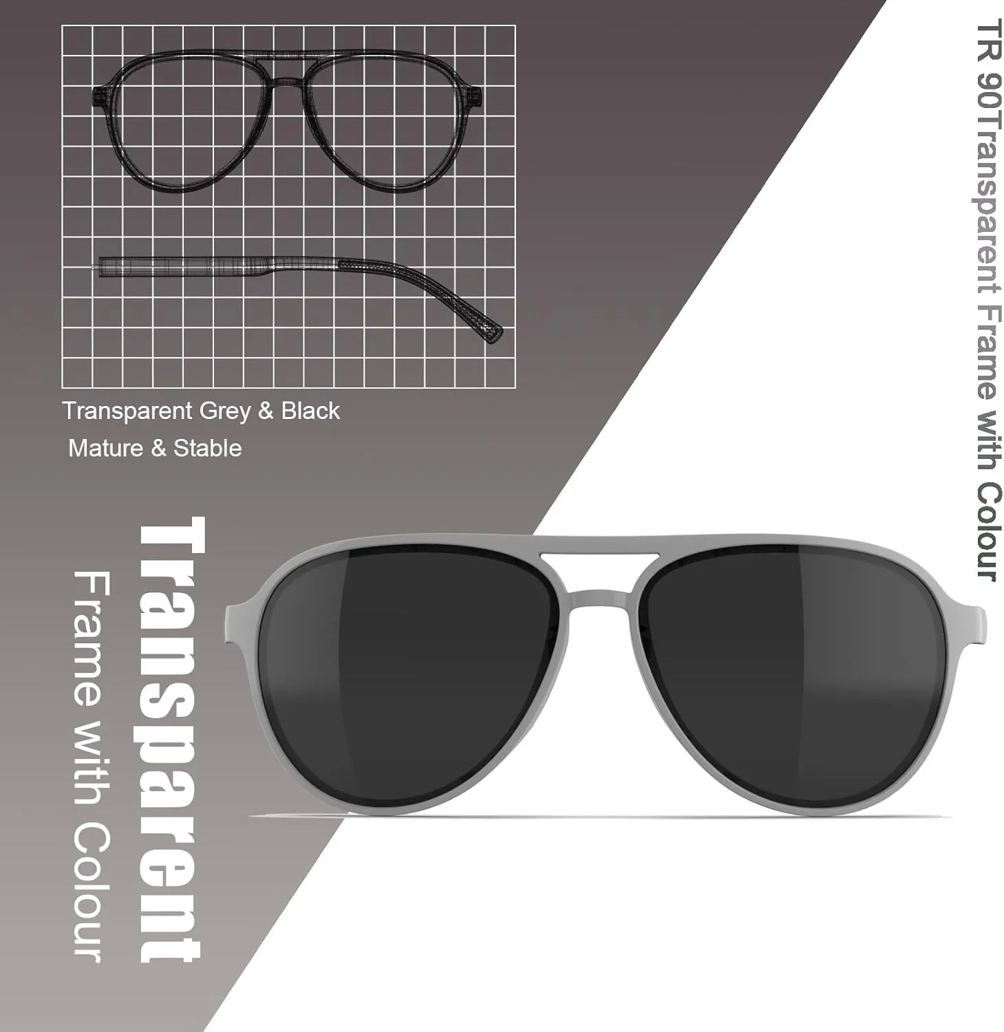 Lasiyanor Lightweight TAC Polarized Tinted Classic Vintage Retro 70s Sunglasses, TR-90 Frame for Women Men, UV 400 Protection