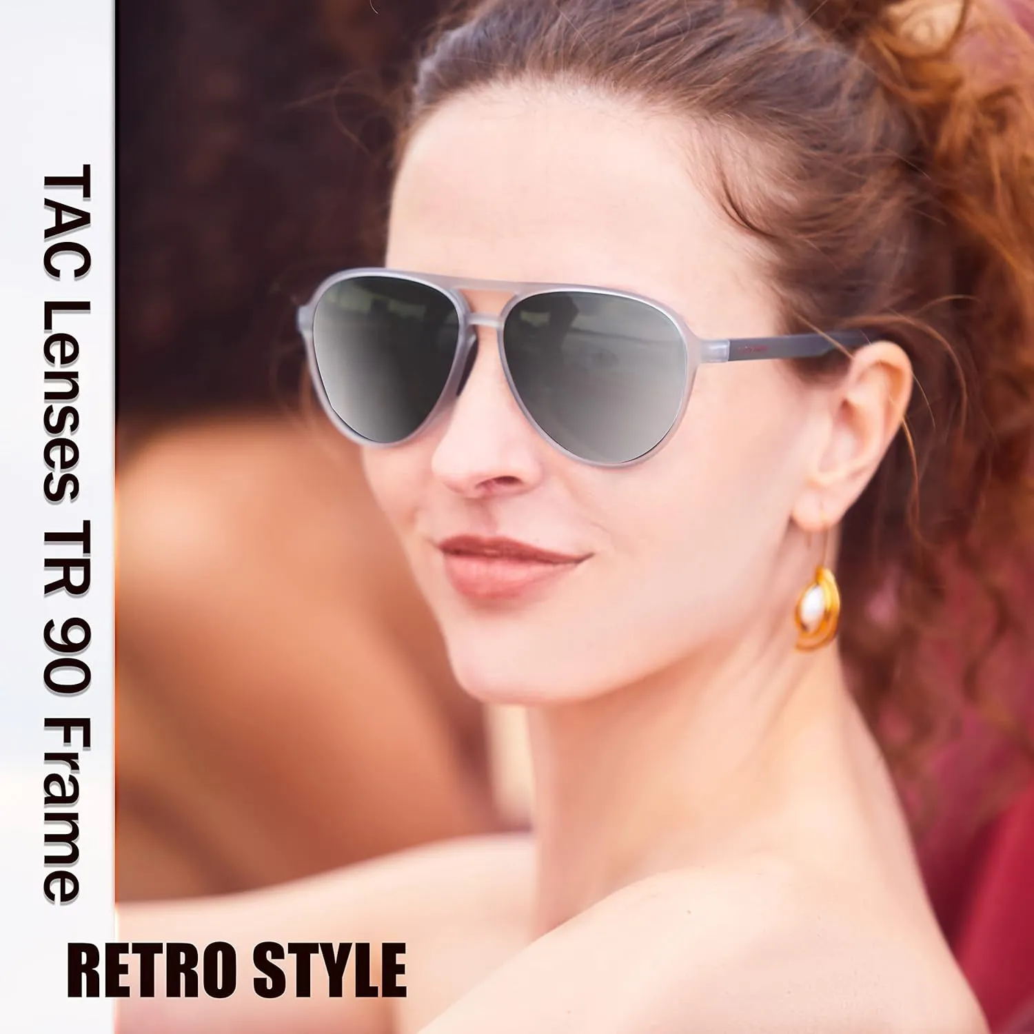 Lasiyanor Lightweight TAC Polarized Tinted Classic Vintage Retro 70s Sunglasses, TR-90 Frame for Women Men, UV 400 Protection