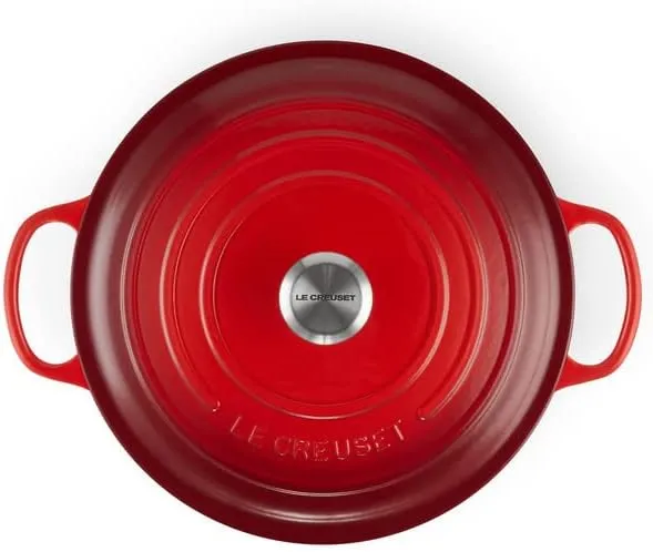 Le Creuset Enameled Cast Iron Signature Round Wide Dutch Oven, 6.75 qt., Cerise