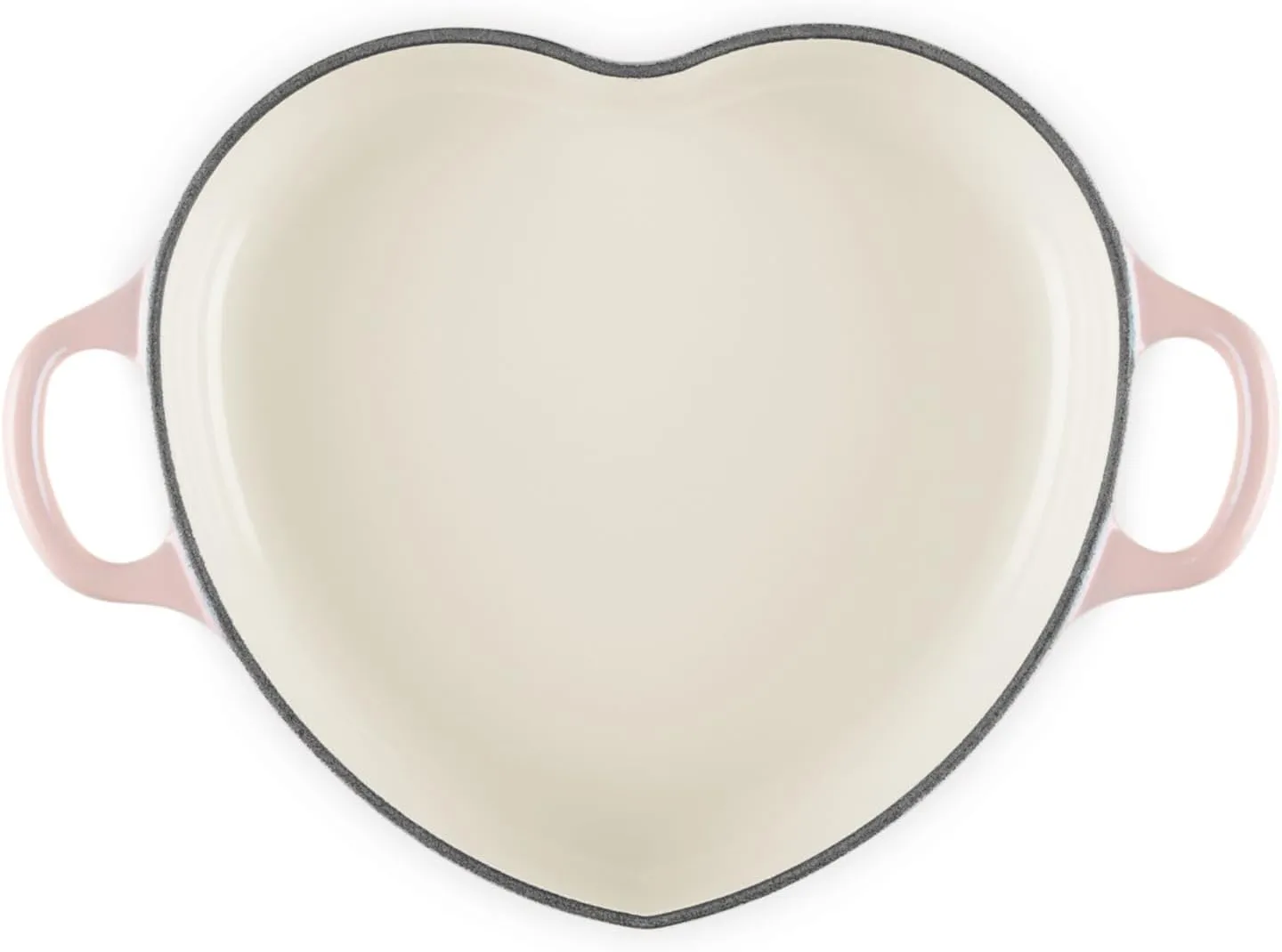 Le Creuset Enameled Cast Iron Traditional Shallow Heart Cocotte, 1.25 Qt., Peche Light Gold Heart Knob