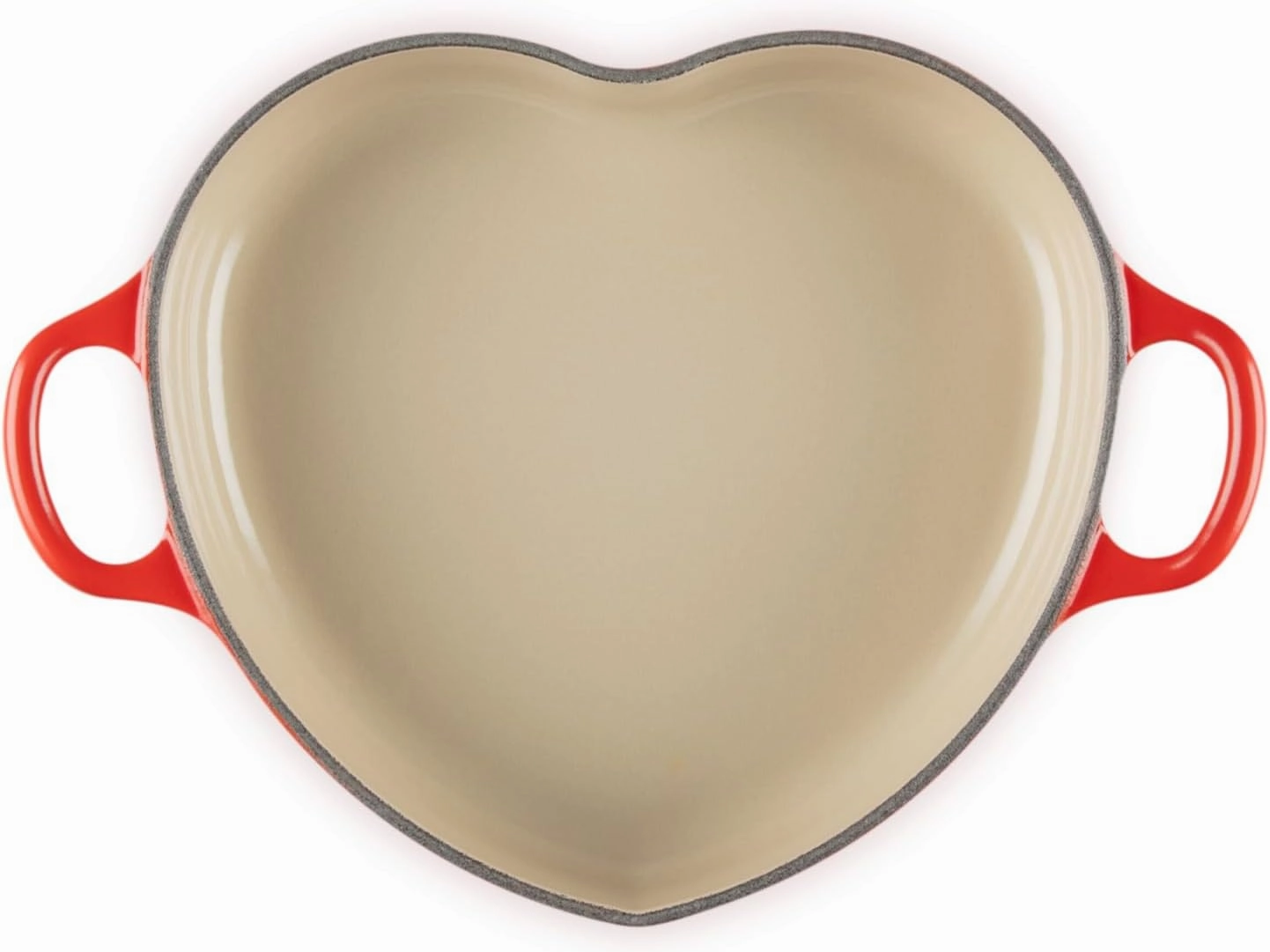 Le Creuset Enameled Cast Iron Traditional Shallow Heart Cocotte, 1.25 Qt., Cerise Light Gold Heart Knob