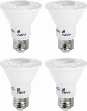 LED PAR20 Dimmable Flood Light Bulb, 7W (50W Equivalent), 500 Lumens, 3000k Bright White, 30° Narrow Flood Beam Angle, Indoor/Outdoor, Weatherproof, 120V, Energy Star (4 Pack)