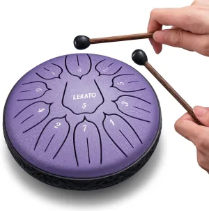 LEKATO Rain Drum for Outside Garden, Steel Tongue Drum 6 Inch 11 Notes, D Major Rain Chime for Meditation Yoga Beginner Musical Drum, Mother's Gift