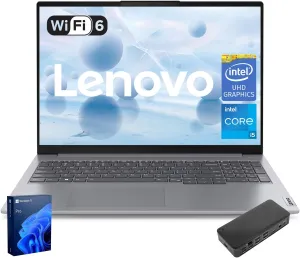 Lenovo ThinkBook 16 Business Laptop, 16" FHD  Display, 8-Core Intel i5-13420H, 32GB DDR5 RAM, 1TB SSD, HDMI, SD Card Reader, Wi-Fi 6, Windows 11 Pro, Bundle with Targus USB-C 100W Docking Station