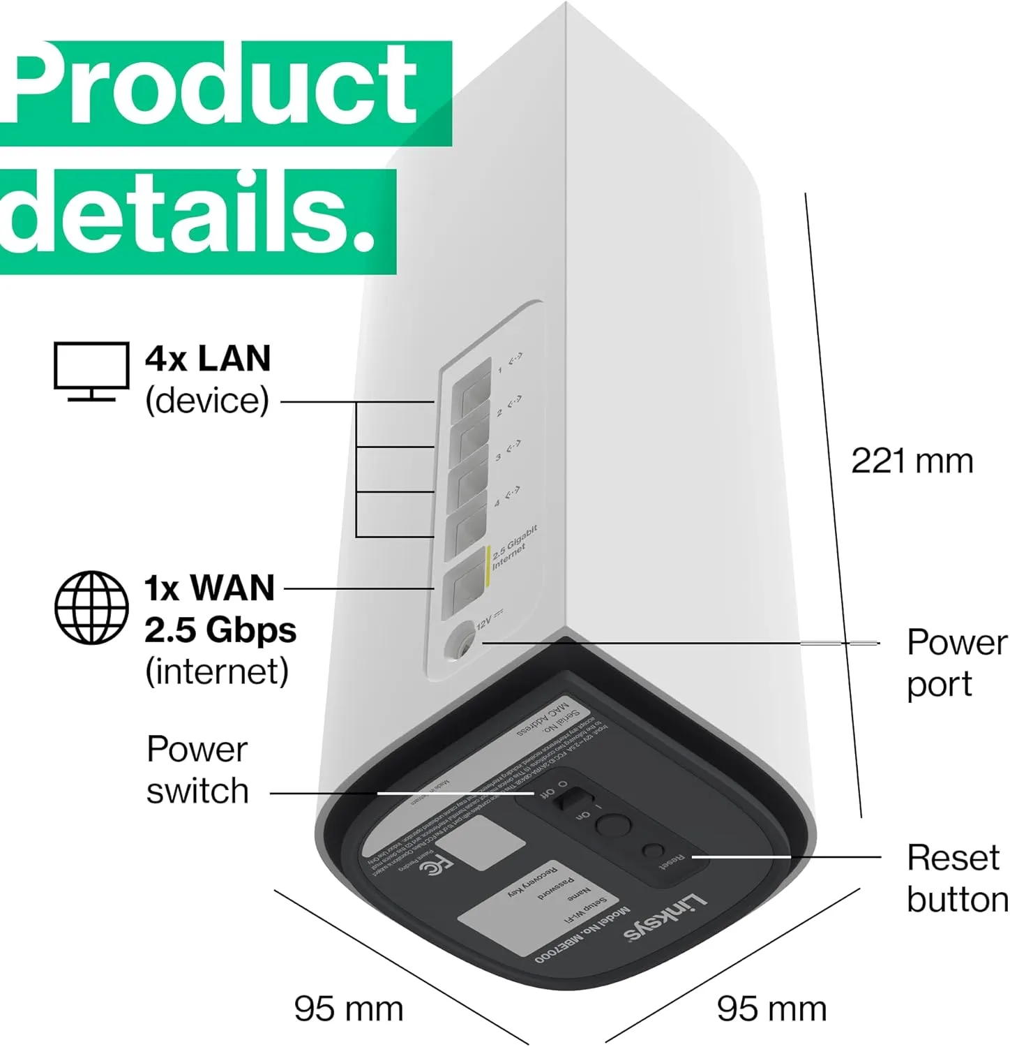 Linksys Velop Pro 7 WiFi Mesh System | Two Cognitive Mesh Tri-Band routers with Over 10 Gbps Speeds | Whole Home Coverage up to 6,000 sq. ft. | Connect 200  Devices | 2 Pack MBE7002 | 2023 Release