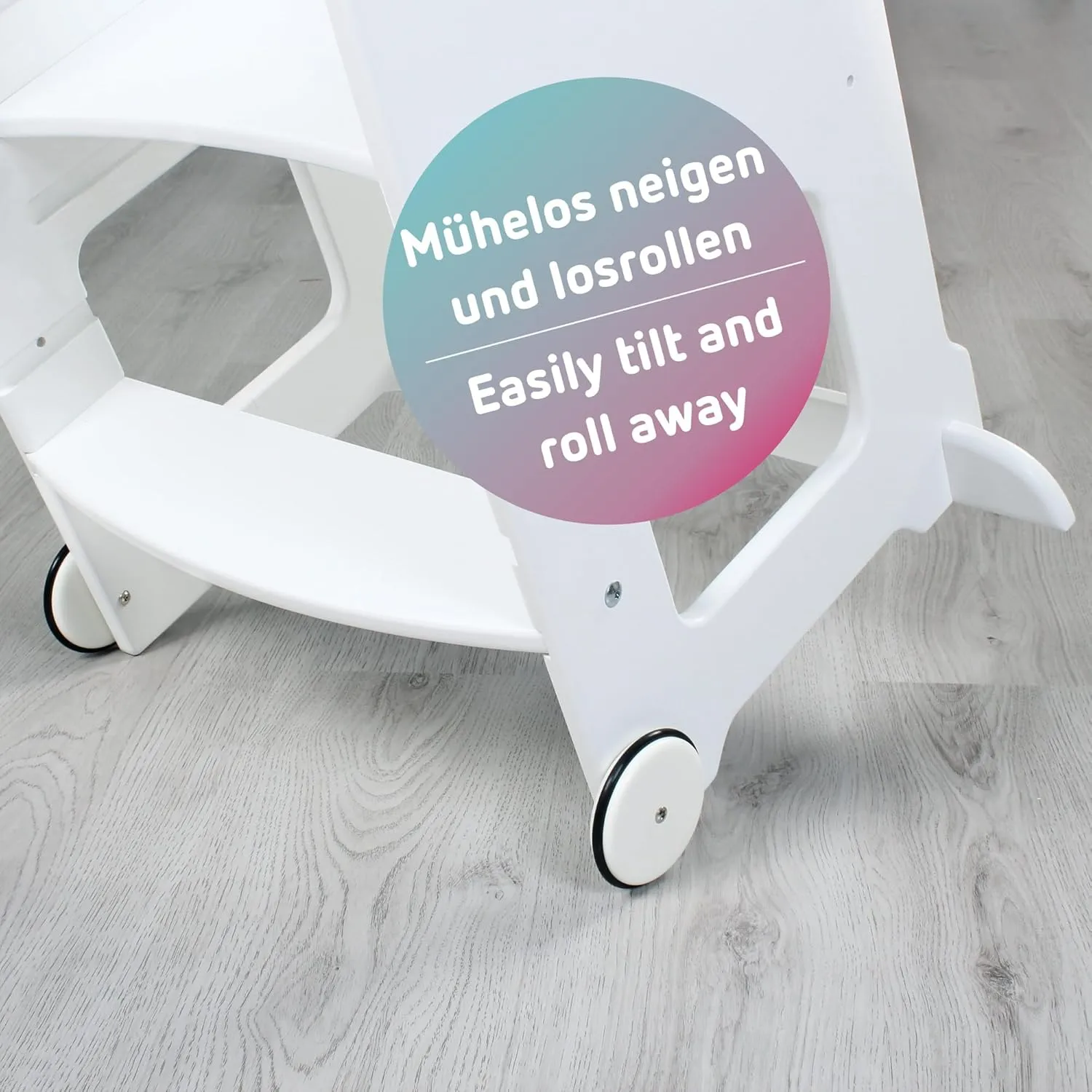 Littlefoot Learning Tower Wheels Set with Rubber Coating Natural Lacquer