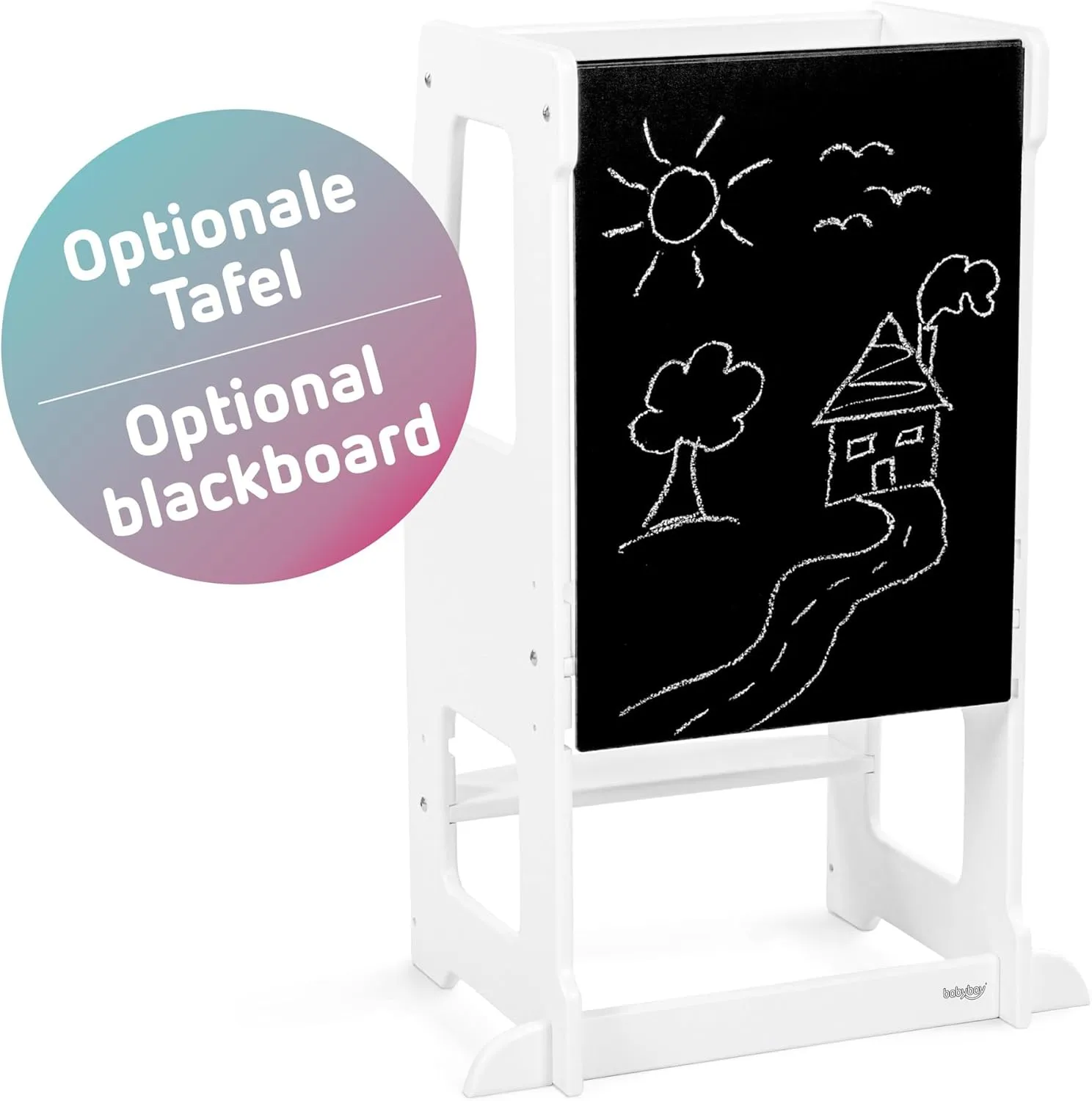 Littlefoot Learning Tower Wheels Set with Rubber Coating Natural Lacquer