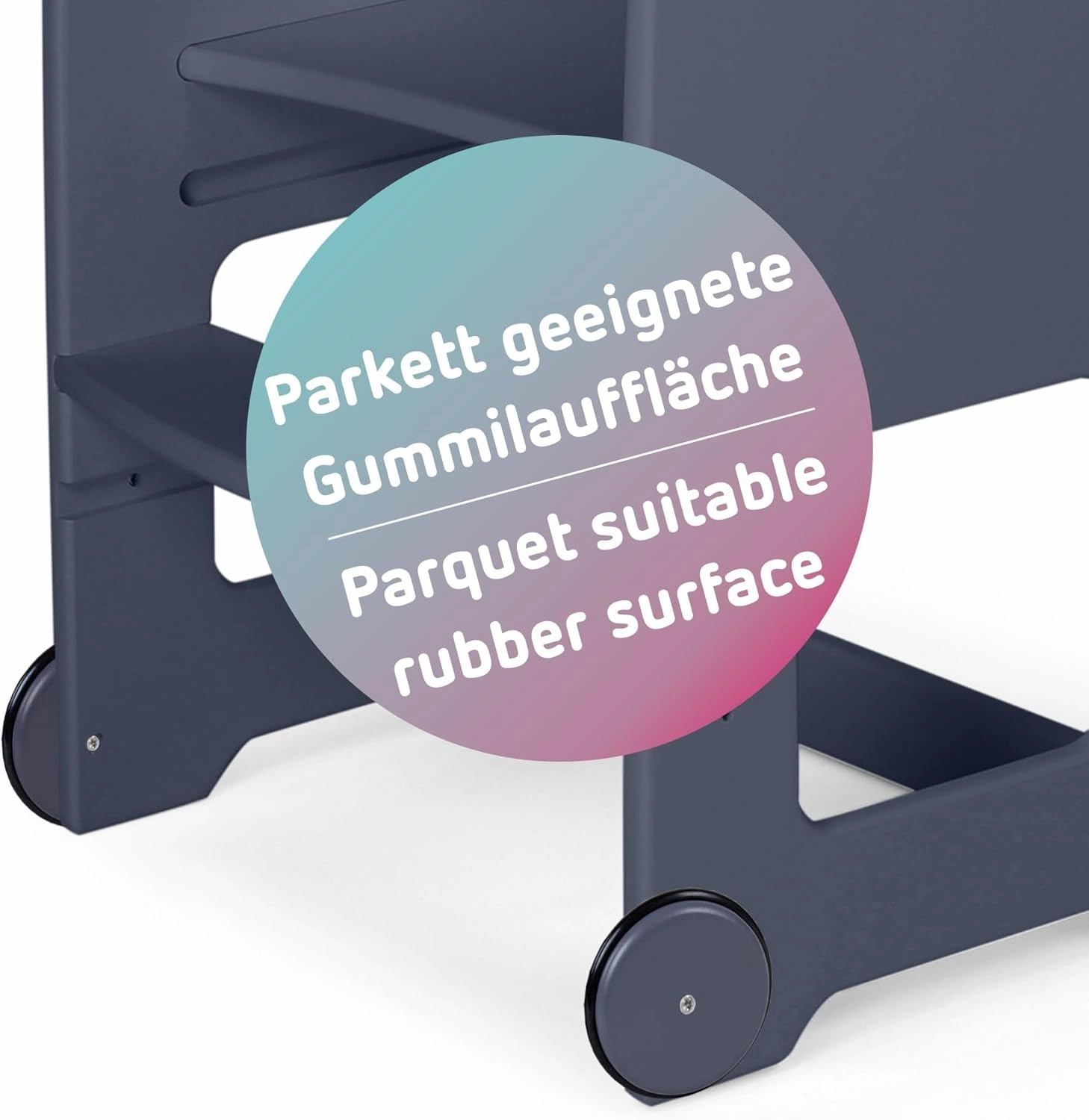 Littlefoot Learning Tower Wheels Set with Rubber Coating - Slate Grey