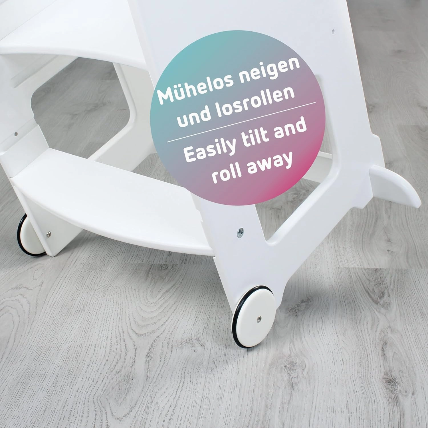 Littlefoot Learning Tower Wheels Set with Rubber Coating - Slate Grey