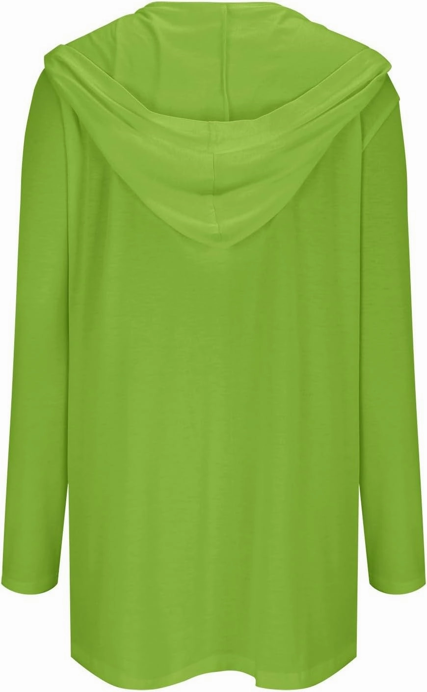 Long Cardigans for Women Trendy 2024 Summer Lightweight Casual Comfy Open Front Hooded Cardigan Sweater with Pocket