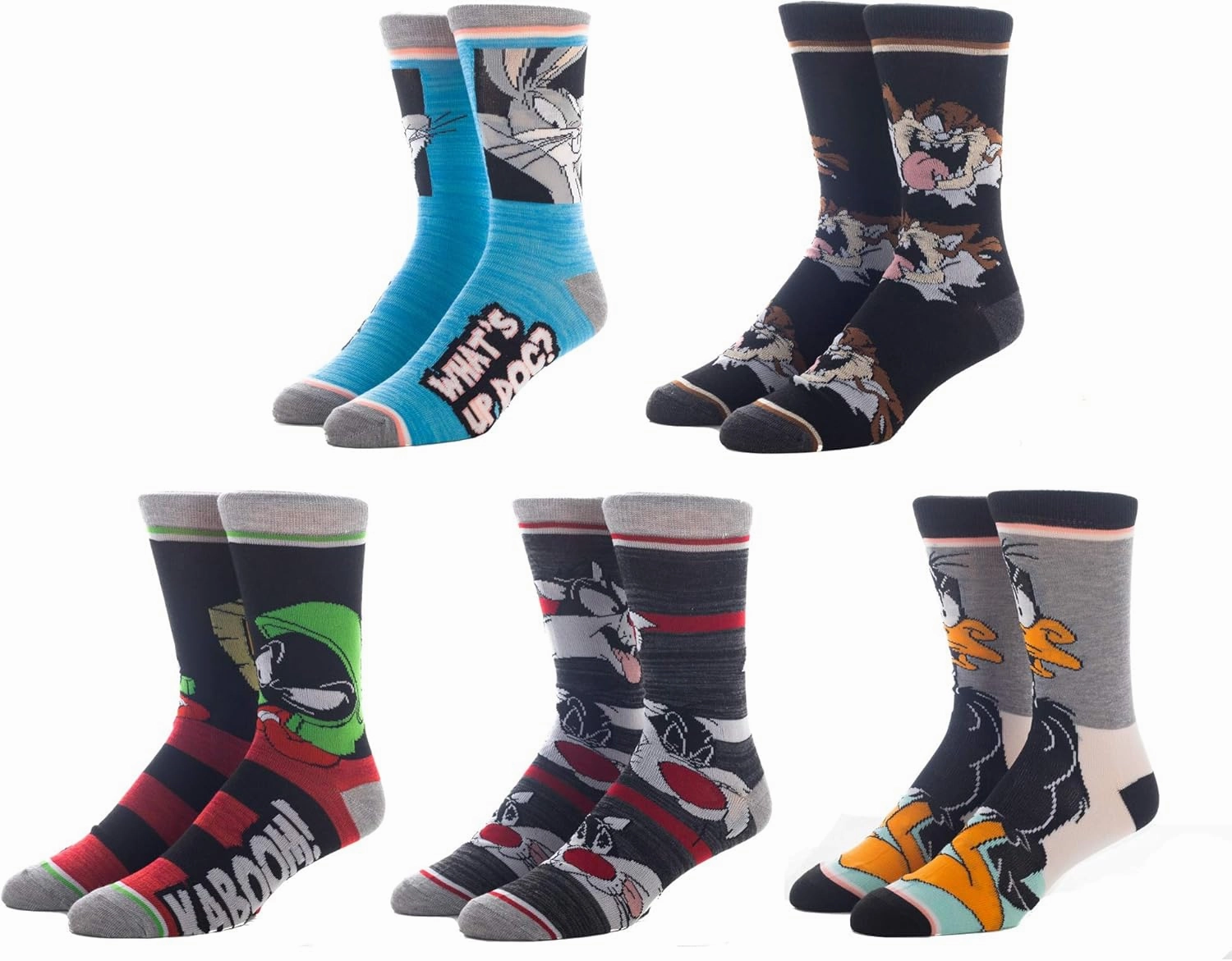 Looney Tunes 5 Pair Crew Socks