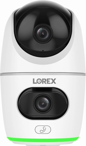 Lorex 2K Dual-Lens Pan/Tilt Wi-Fi Cloud-Enabled Security Camera with 4MP, Auto-Tracking, 360° View