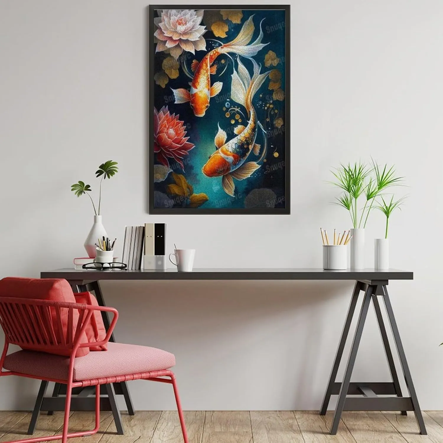 Lotus Lucky Fish - 1000 Piece Puzzles for Adults & Elderly - Unique Gift - Great Gift for Puzzle Lovers