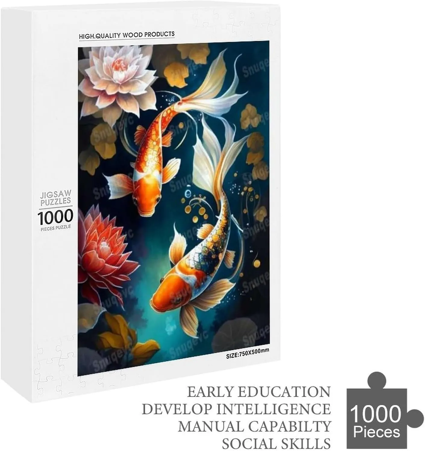 Lotus Lucky Fish - 1000 Piece Puzzles for Adults & Elderly - Unique Gift - Great Gift for Puzzle Lovers