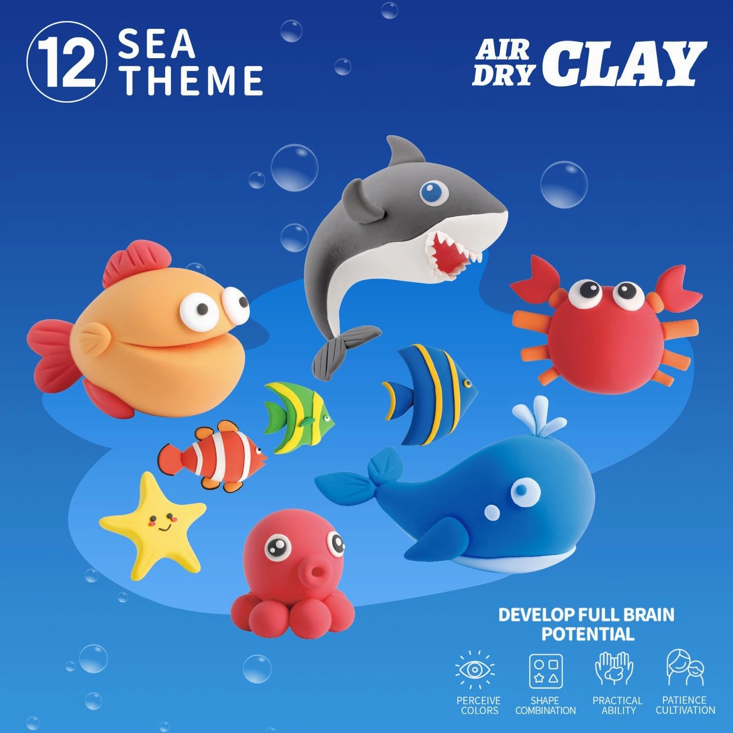 LOUFOR Air Dry Clay Kits - Modeling Clay for Kids, Ultra Light & Soft, Safe & Non-Toxic, DIY Airdryclay Kit with Sculpting Tools and Tutorials, Creatible Art Crafts Toys Gifts for Boys Girls