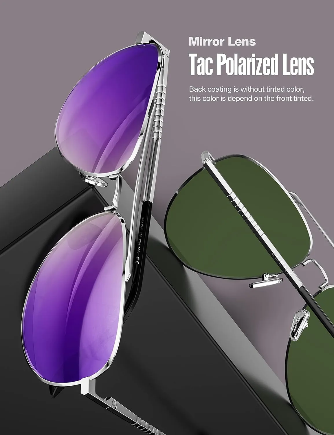 LUENX Aviator Sunglasses for Men Women Polarized Driving Classic Shades - UV 400 Protection with Accessories 60MM