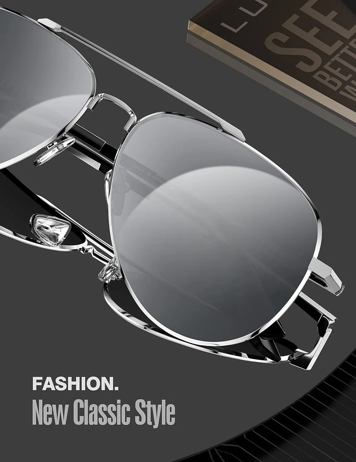 LUENX Aviator Sunglasses for Men Women Polarized Driving Classic Shades - UV 400 Protection with Accessories 60MM