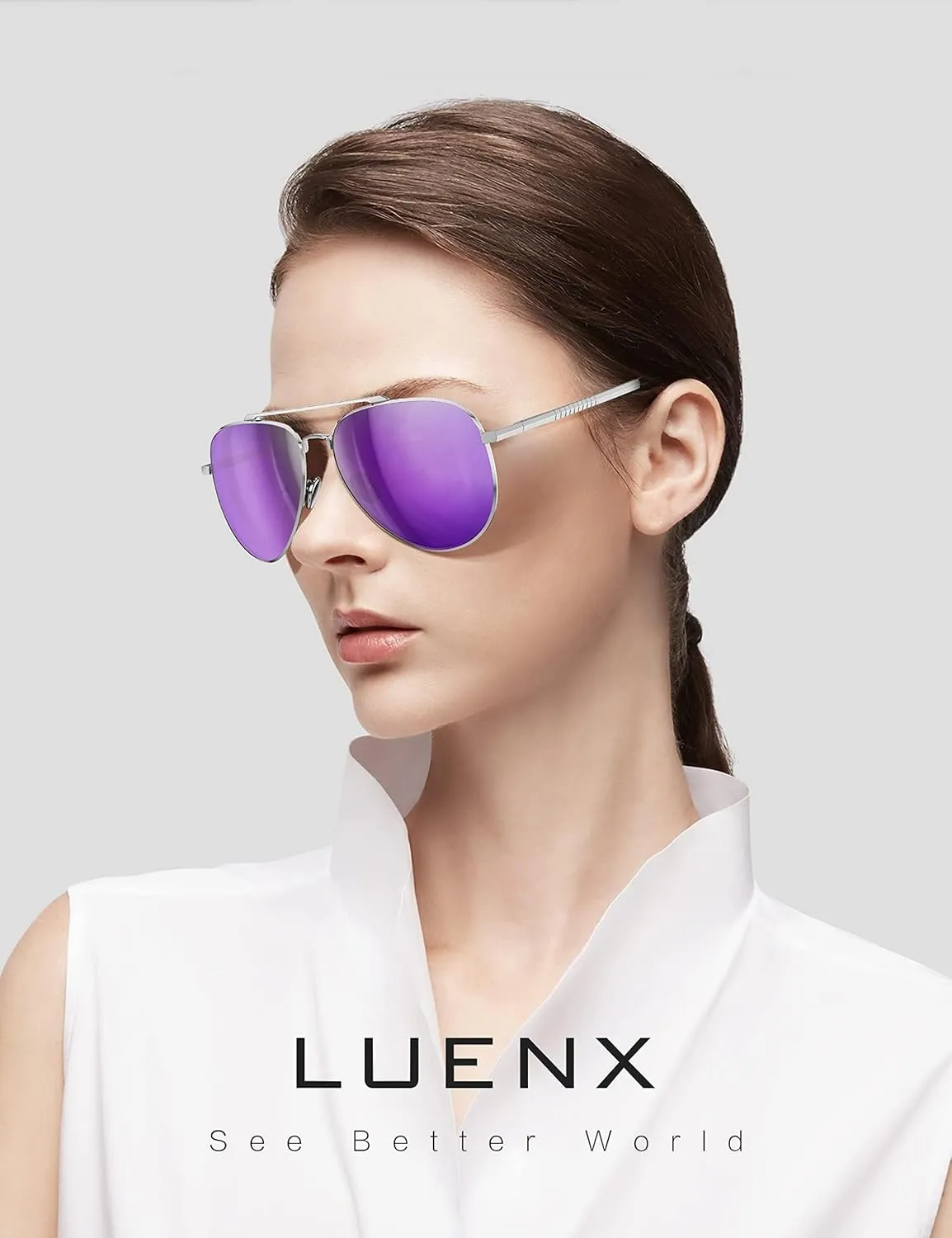 LUENX Aviator Sunglasses for Men Women Polarized Driving Classic Shades - UV 400 Protection with Accessories 60MM