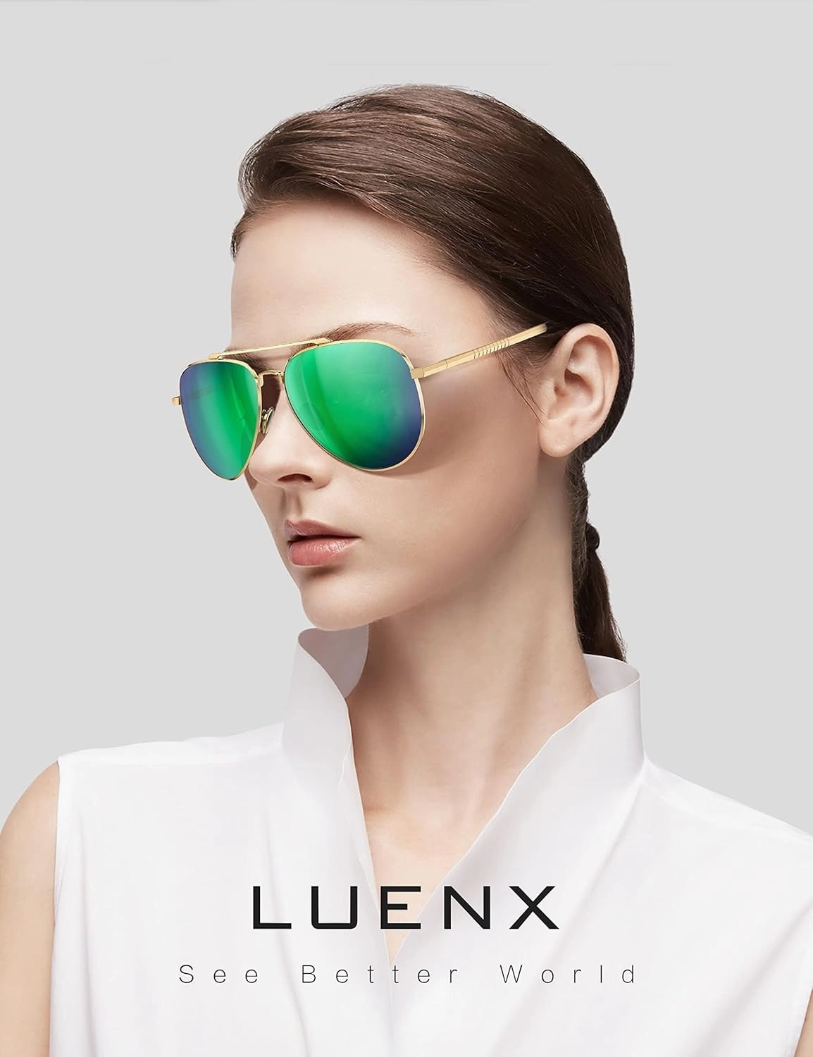 LUENX Aviator Sunglasses for Men Women Polarized Driving Classic Shades - UV 400 Protection with Accessories 60MM