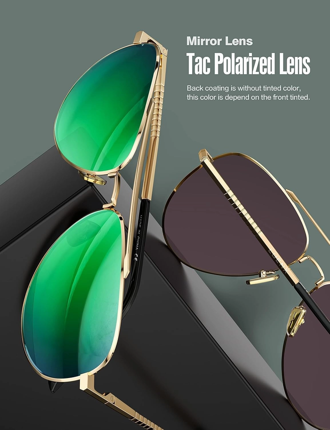 LUENX Aviator Sunglasses for Men Women Polarized Driving Classic Shades - UV 400 Protection with Accessories 60MM