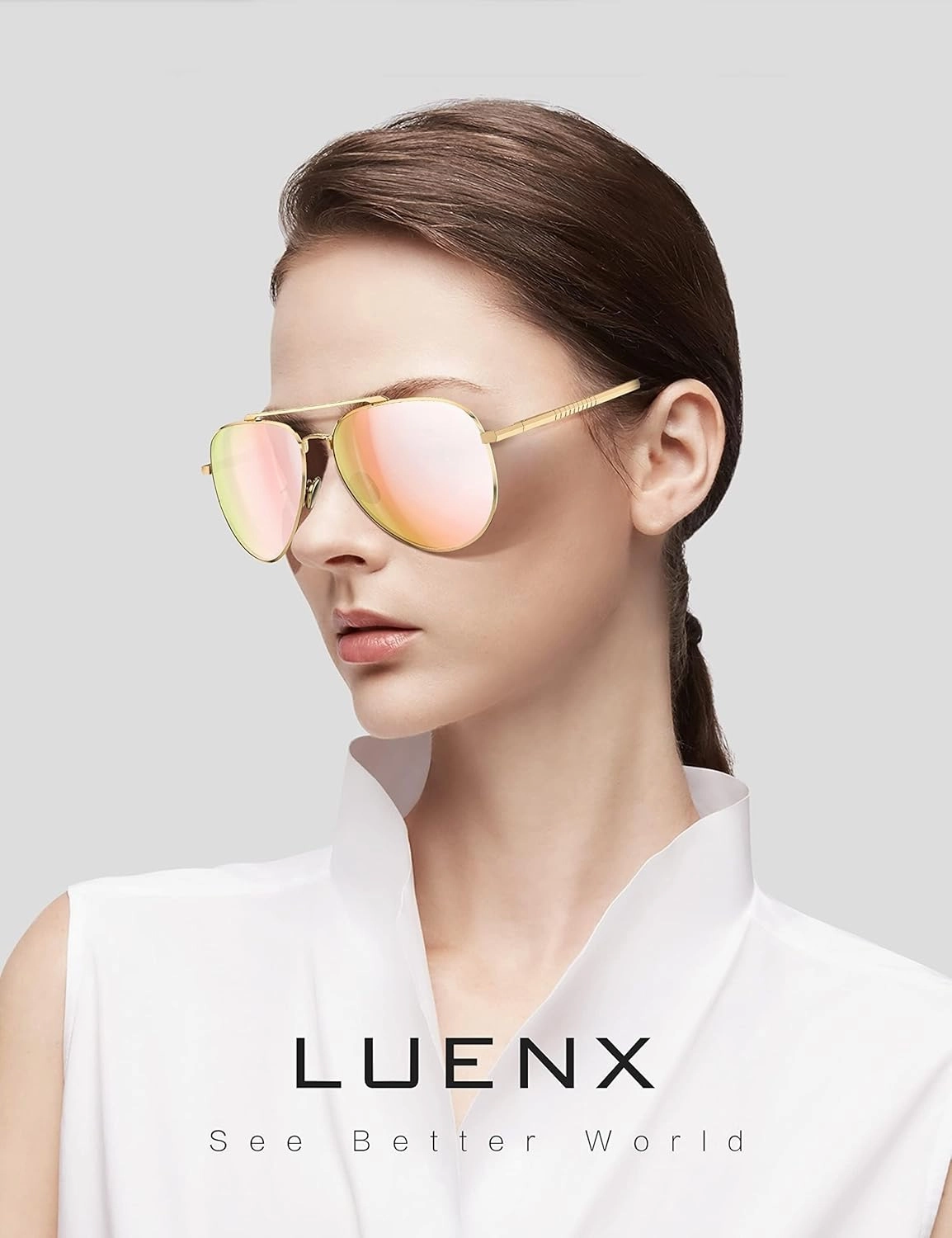 LUENX Aviator Sunglasses for Men Women Polarized Driving Classic Shades - UV 400 Protection with Accessories 60MM