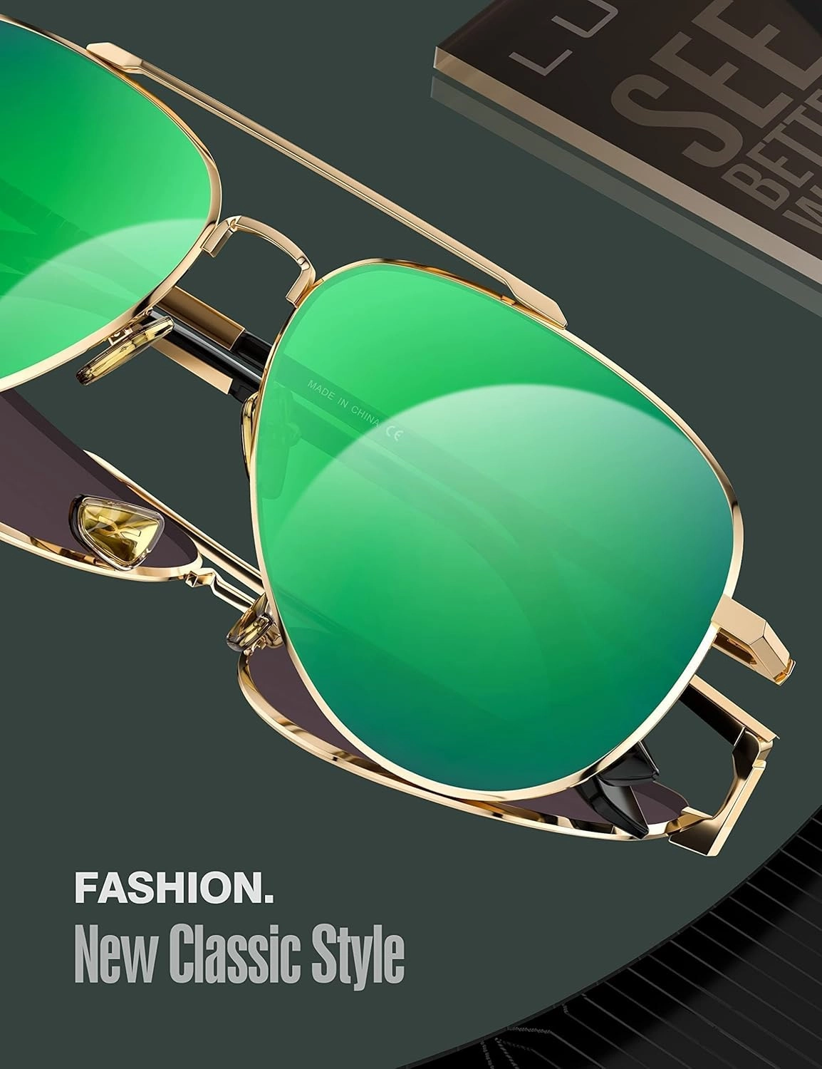 LUENX Aviator Sunglasses for Men Women Polarized Driving Classic Shades - UV 400 Protection with Accessories 60MM